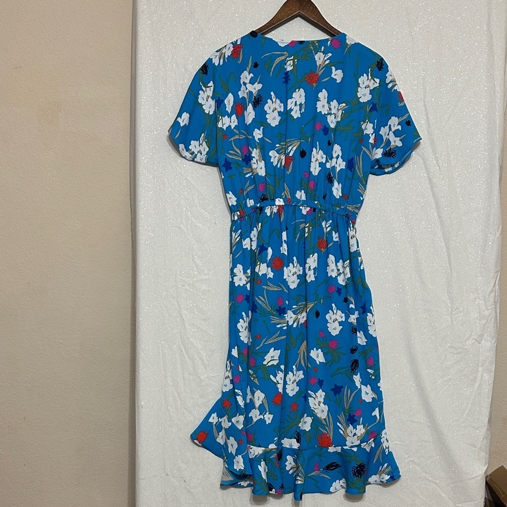 J. Crew Factory Blue Floral High Low Dress - Picture 3 of 6